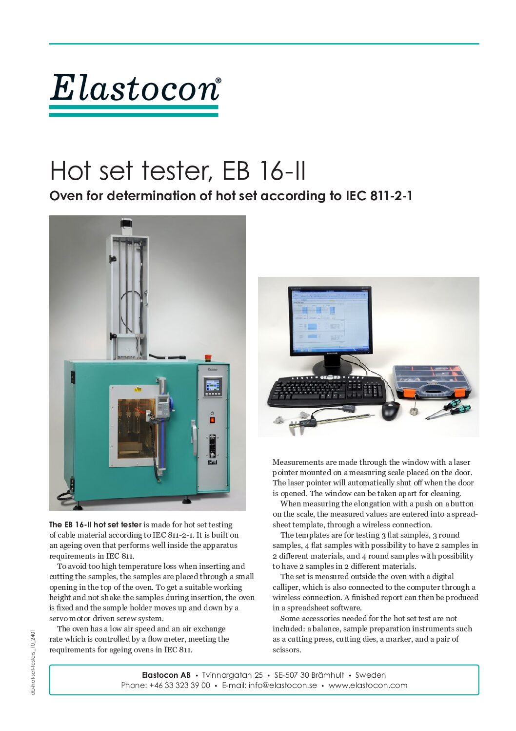 Elastocon Hot Set Testers Rt Instruments Inc